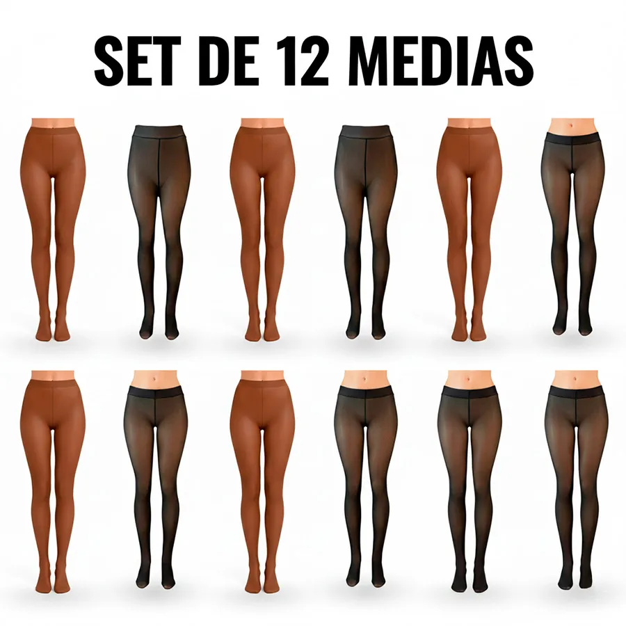 3307-UNI-NEGRO SET DE 12 MEDIAS 6196